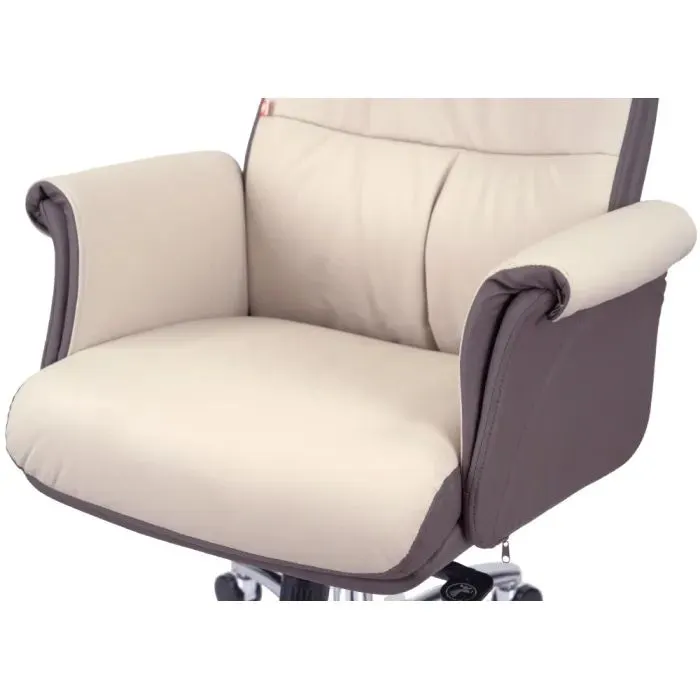 Офисное кресло Аклас Драгобрат, AL MB, Кожа LC-F Beige/PU Dark Brown (00179841) изображение 8