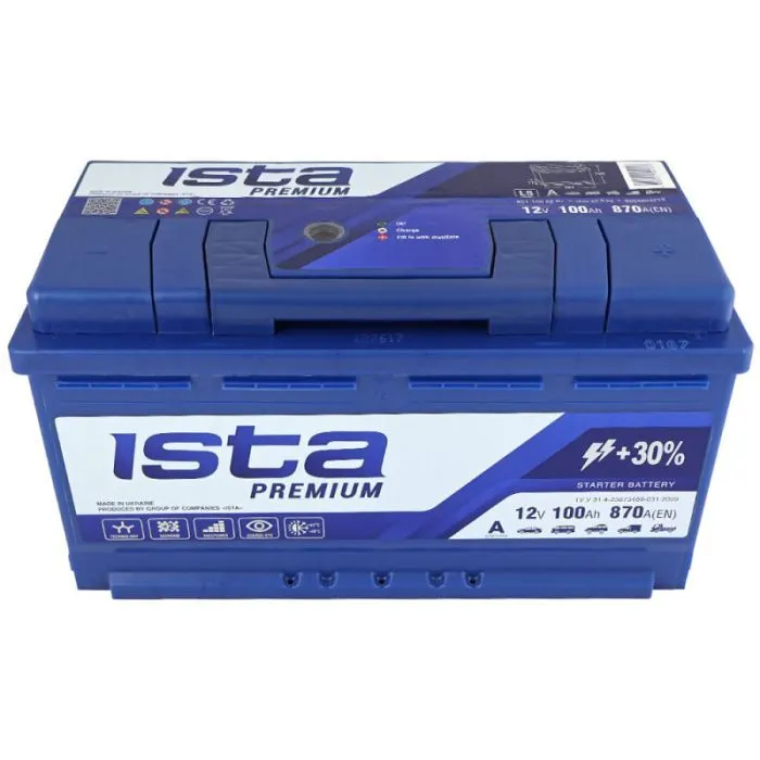 Акумулятор автомобільний ISTA Premium 100Ah 870A R+ (L5) зображення 2