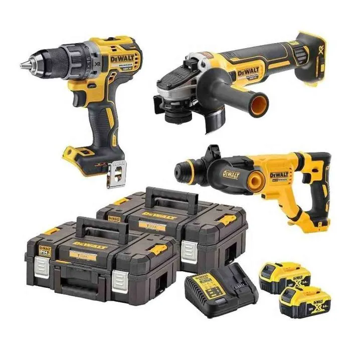 Набор электроинструментов DeWALT 18V XR Li-lon, 2 АКБ, ЗУ, 2 кейси (DCK327P2T)
