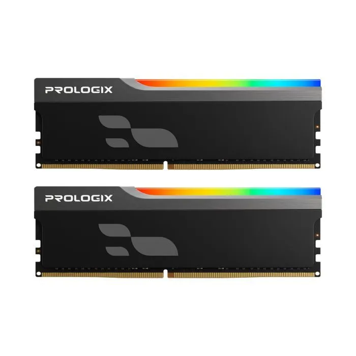 Модуль памяти для компьютера DDR4 16GB (2x8GB) 3200 MHz Onyx Black RGB Prologix (PRO16GB3200YBR4K)