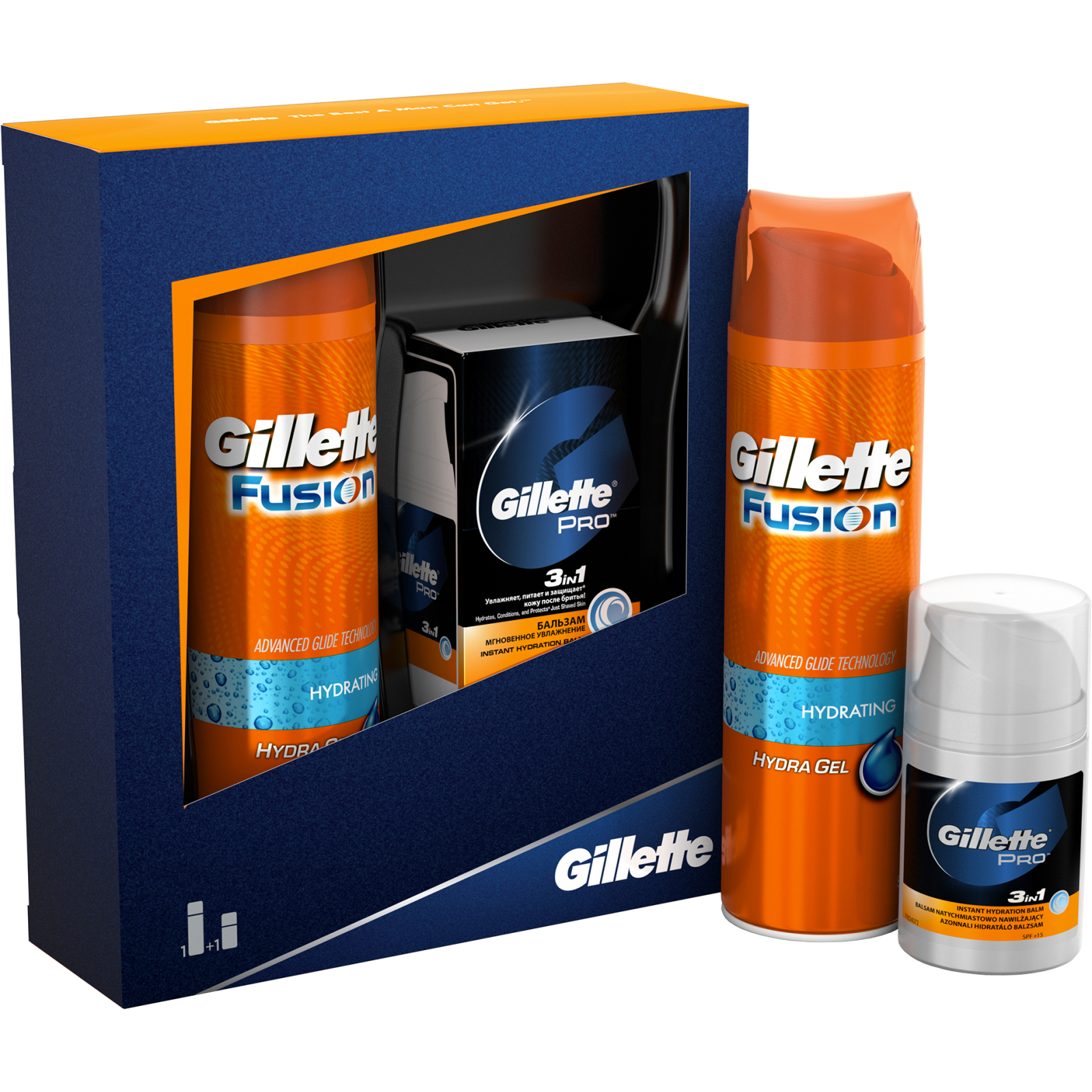 Набір для гоління Gillette Бальзам после бритья 50мл+Гель для бритья Увлажняющий 200мл (7702018331390)