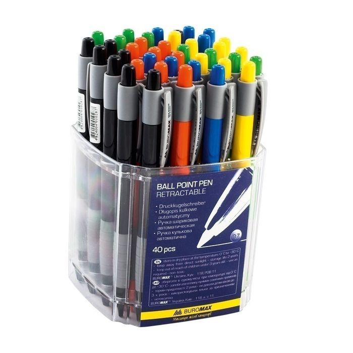 Ручка кулькова Buromax retractable JOBMAX, 0.7 мм (BM.8202) зображення 2