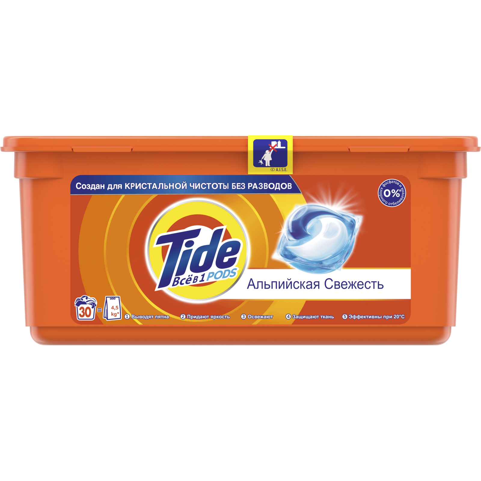 Капсули для прання Tide Все-в-1 Альпійська свіжість 30 шт. (4015400892311)