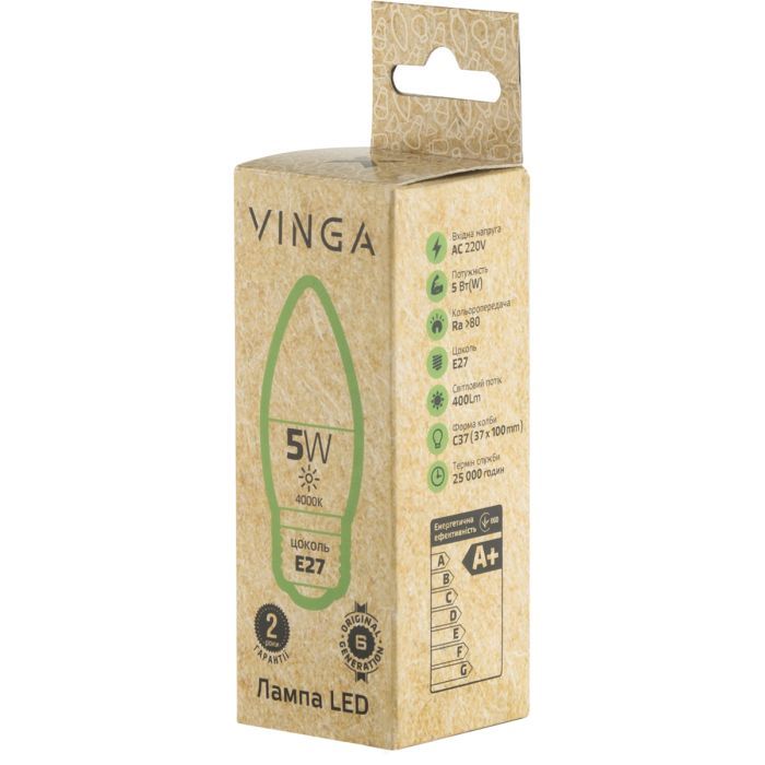Лампочка Vinga VL-C37E27-54L зображення 4