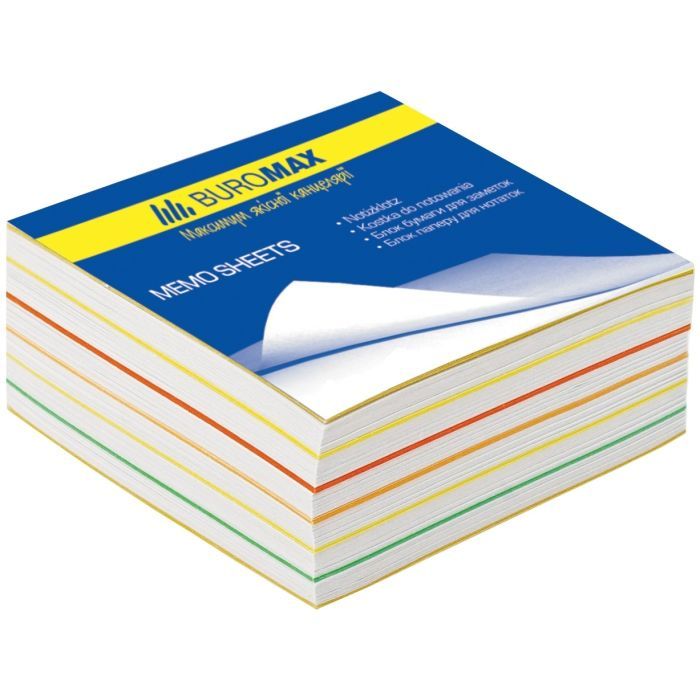 Папір для нотаток Buromax Rainbow 80х80х30мм, unglued (BM.2233)