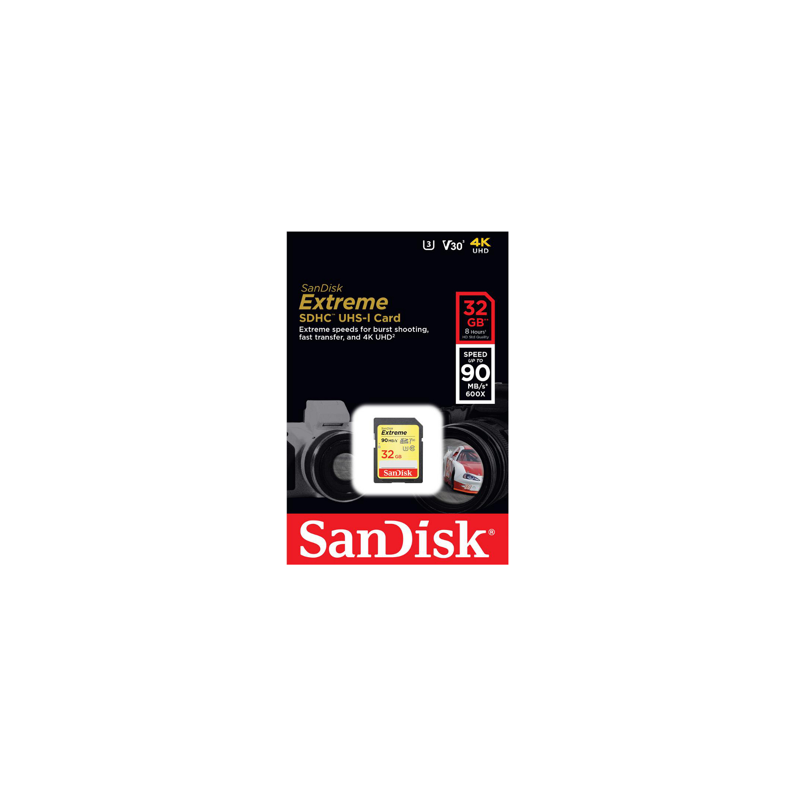 Карта памяти SanDisk 32GB SDHC class 10 UHS-I U3 4K Extreme (SDSDXVE-032G-GNCIN) изображение 3