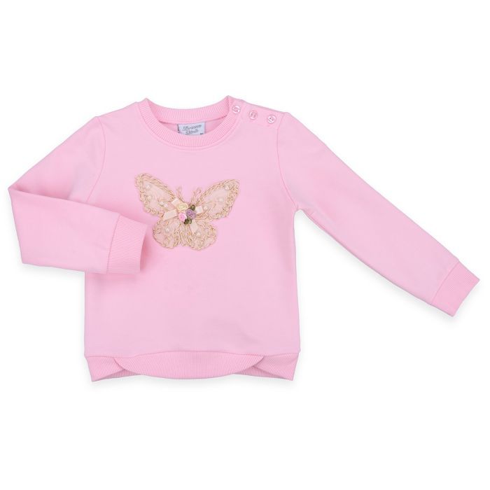 Кофта дитяча Breeze з мереживним метеликом (10086-92G-pink)