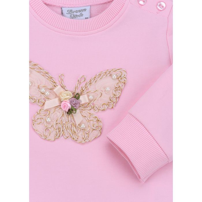 Кофта дитяча Breeze з мереживним метеликом (10086-92G-pink) зображення 4