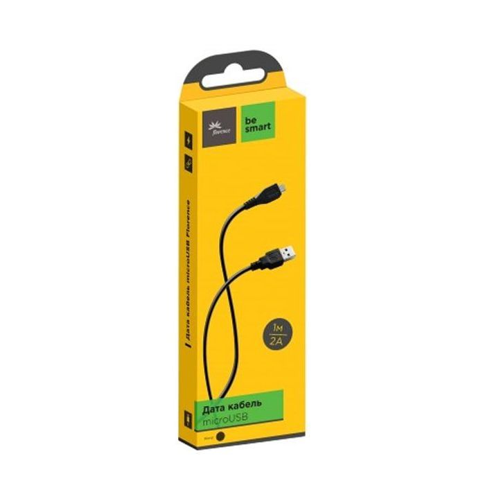 Дата кабель USB 2.0 AM to Micro 5P 1.0m Black Florence (FD-M1-2B)