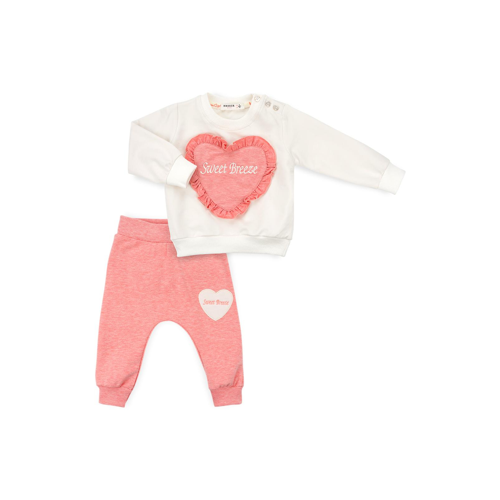 Набір дитячого одягу Breeze з сердечком і оборочкою (11261-80G-peach)