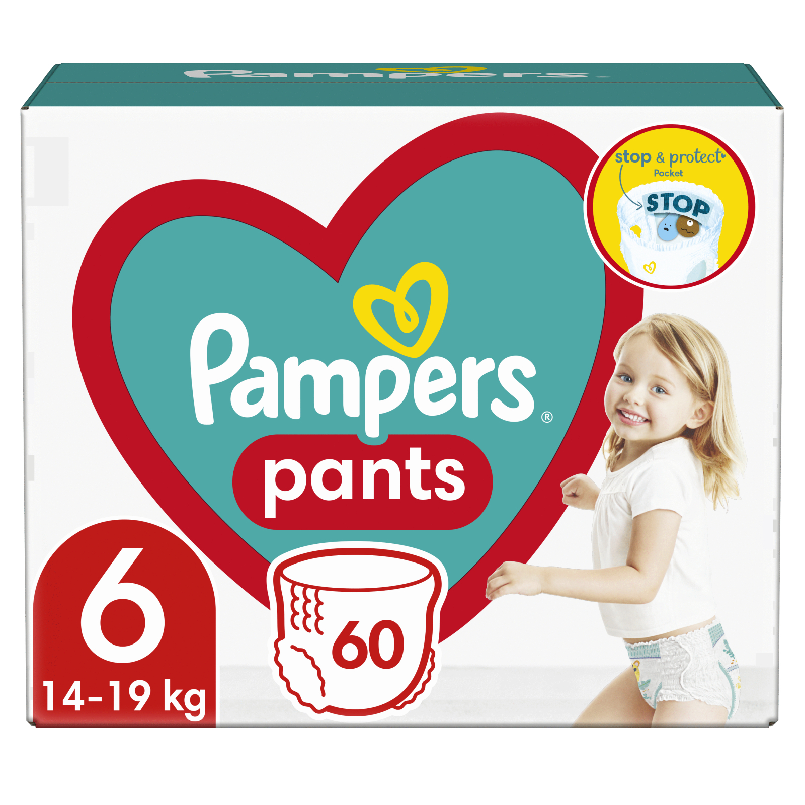 Підгузки Pampers Pants Extra Large Розмір 6(15+ кг), 60 шт (8001090995179_8006540068526)