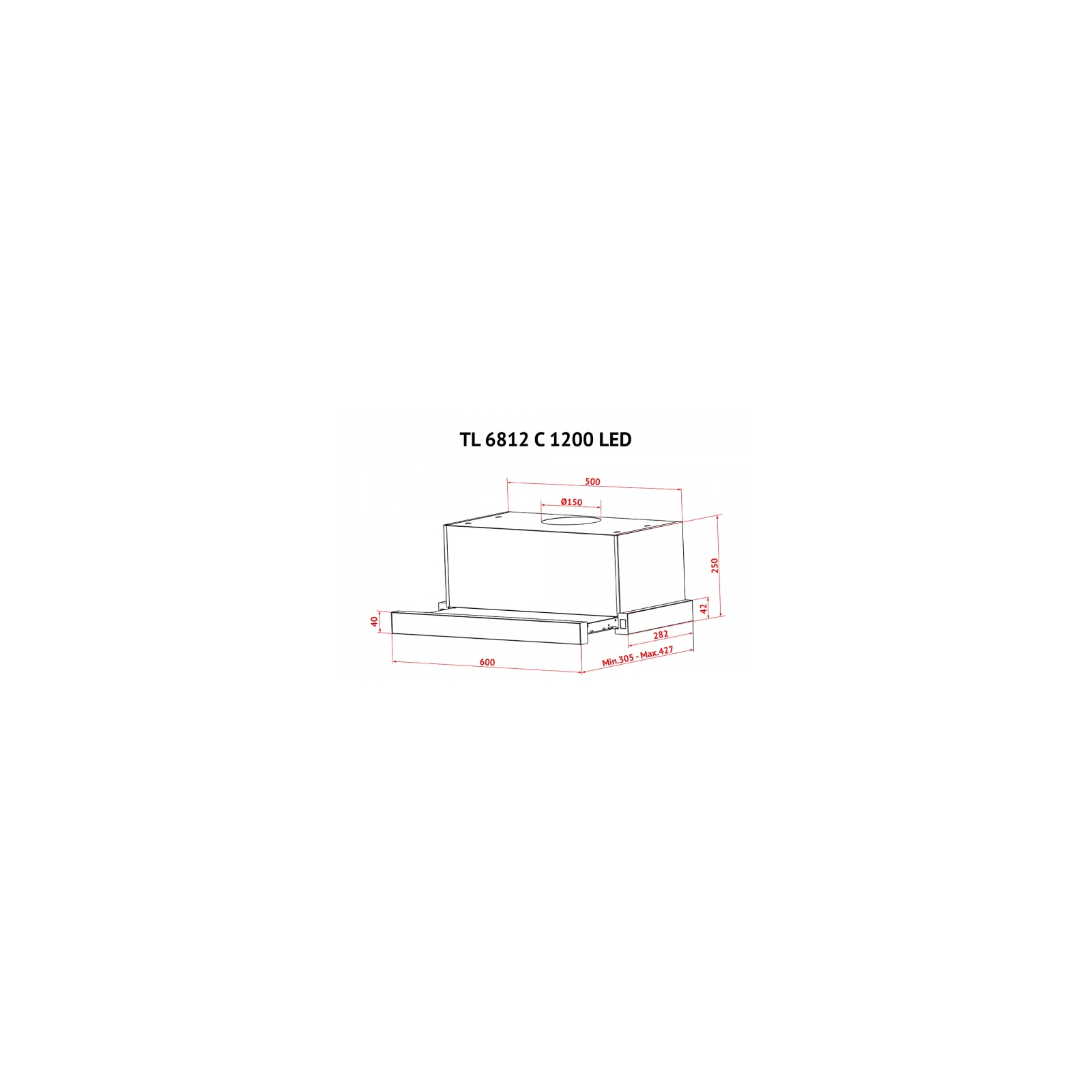 Вытяжка кухонная Perfelli TL 6812 C BL 1200 LED (TL6812CBL1200LED) изображение 12