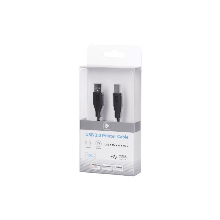 Кабель для принтера USB 2.0 AM/BM 1.8m 2E (2E-W-3169m1.8) изображение 5