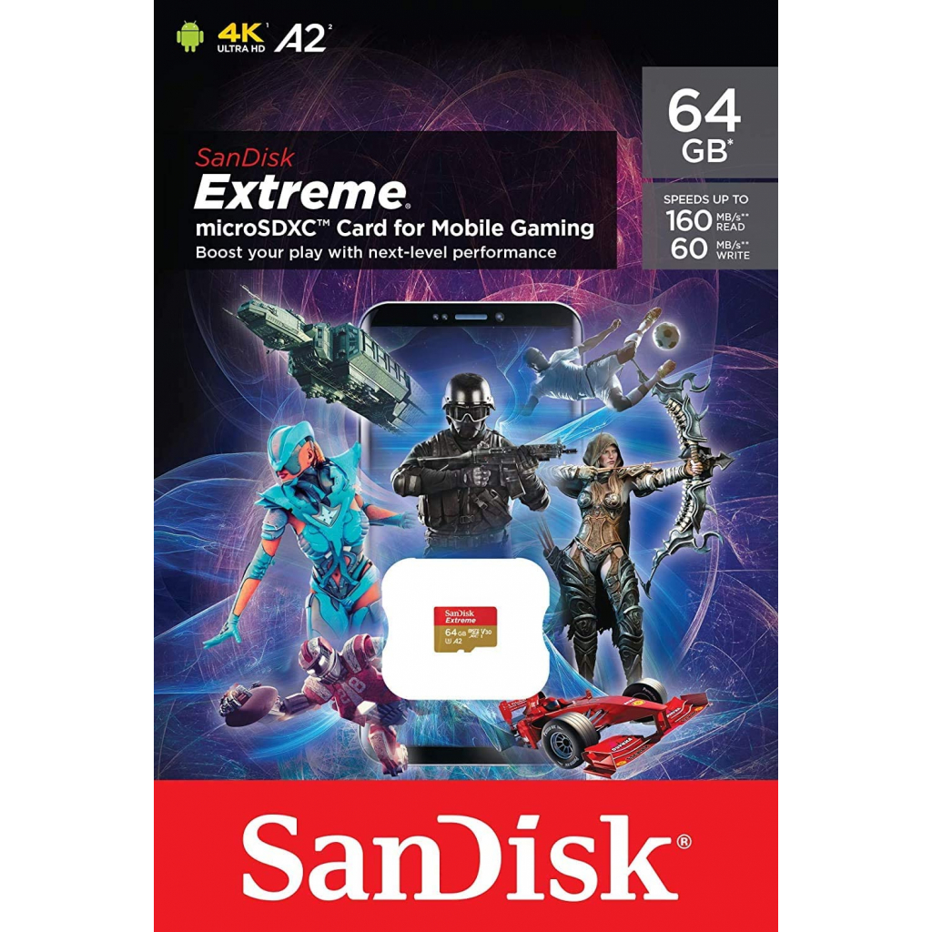 Карта пам'яті SanDisk 64GB microSDHC class 10 UHS-I A2 V30 Extreme (SDSQXA2-064G-GN6GN) зображення 3