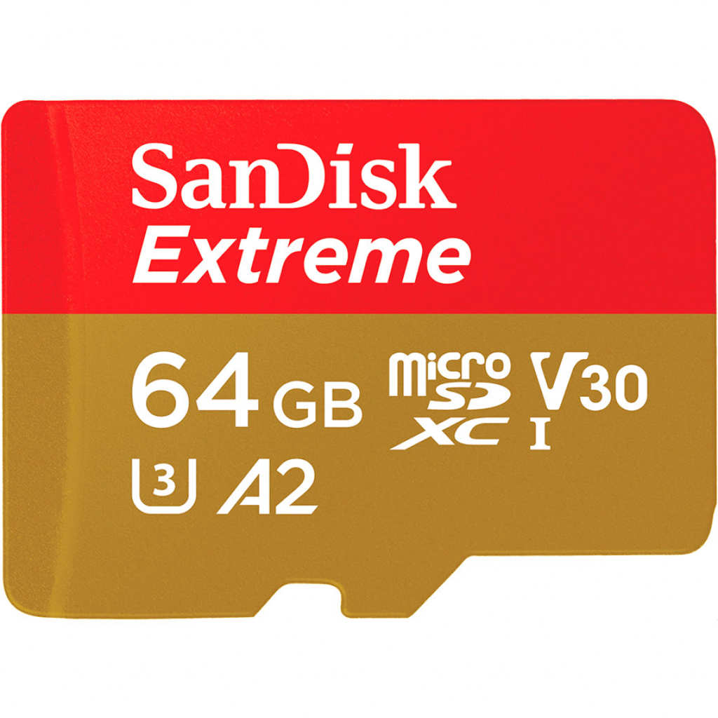Карта памяти SanDisk 64GB microSDHC class 10 UHS-I A2 V30 Extreme (SDSQXA2-064G-GN6GN)