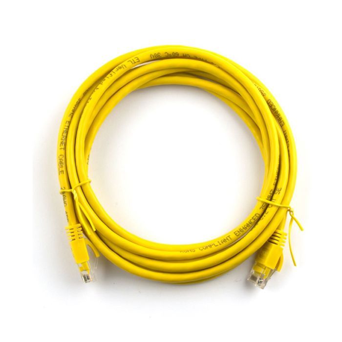 Патч-корд 15м, RJ-45, Cat.5e, CU, мідь, жовтий Ritar (PCR-CU/15Yw / 04295)