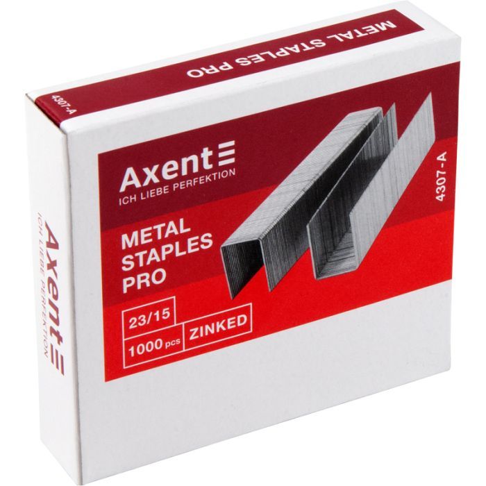 Скобы для канцелярского степлера Axent Pro 23/15, 1000 шт (4307-A) изображение 2
