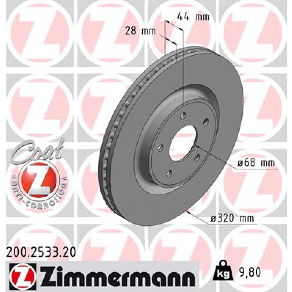Гальмівний диск ZIMMERMANN 200.2533.20
