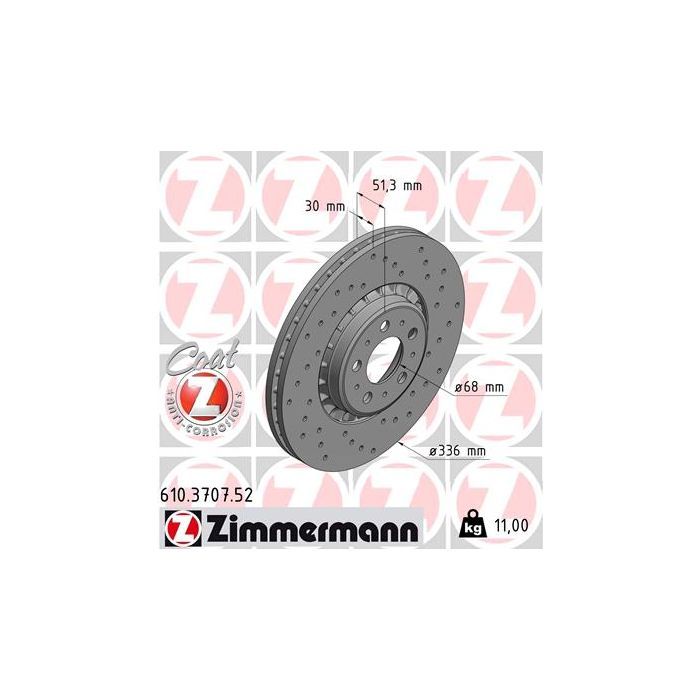 Тормозной диск ZIMMERMANN 610.3707.52