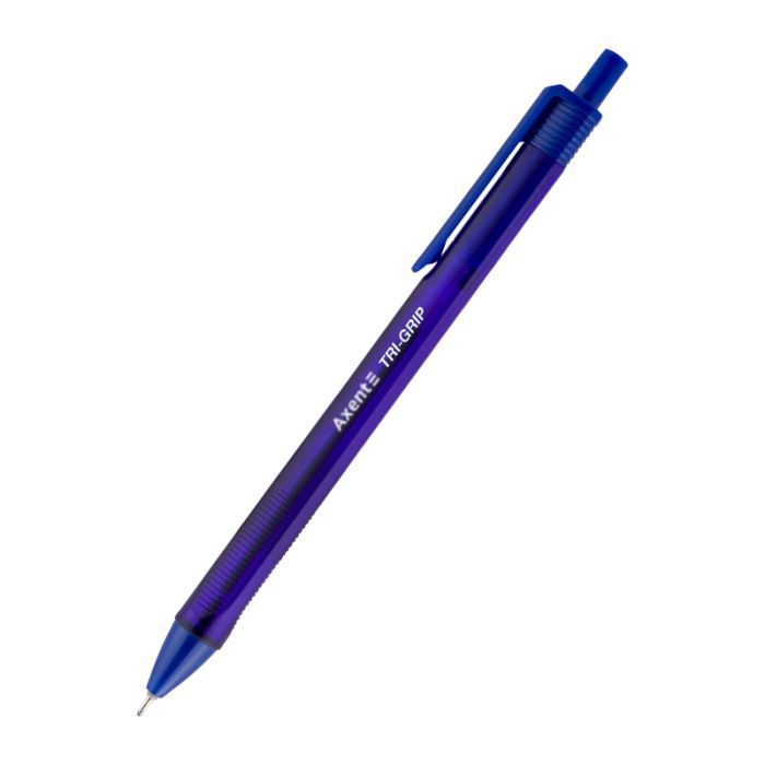 Ручка масляная Axent Tri-Grip автоматическая Синяя 0.7 мм (AB1081-02-A)