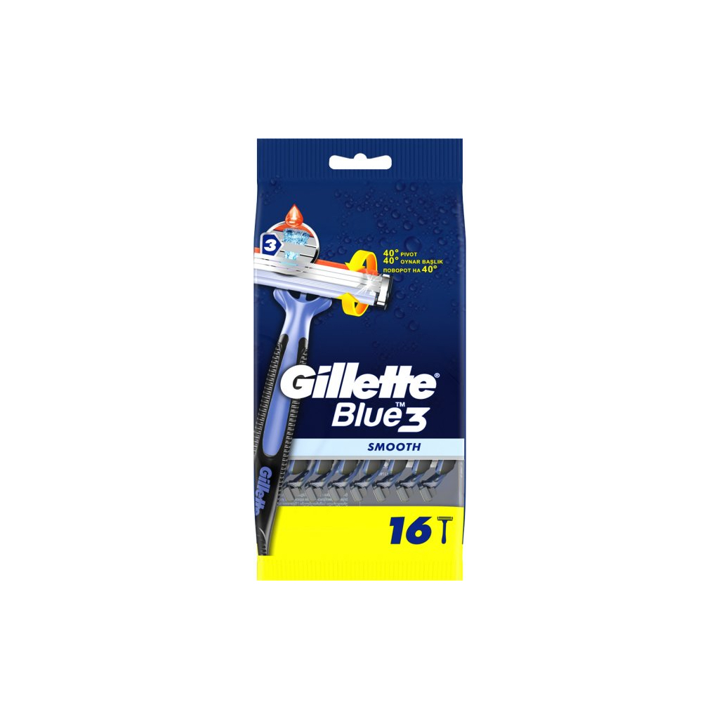 Бритва Gillette Blue 3 Smooth одноразова 16 шт. (7702018552719)