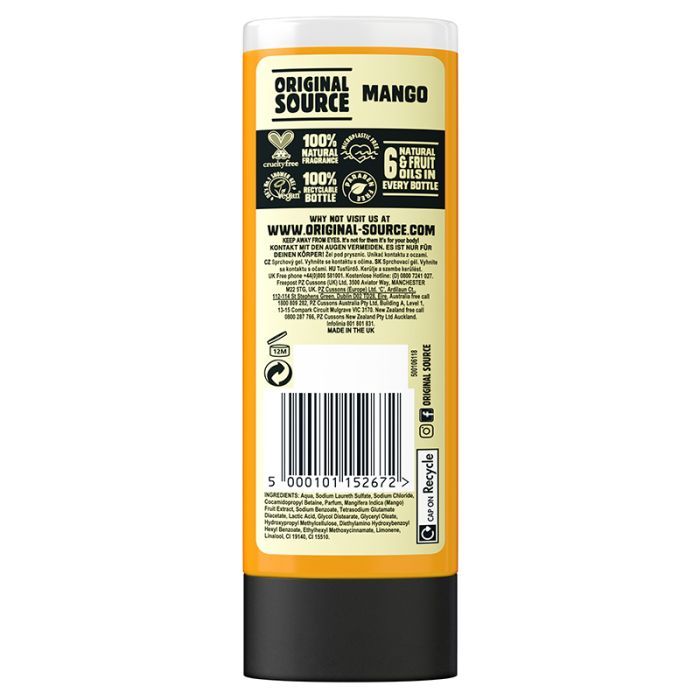 Гель для душу Original Source Mango 250 мл (5000101152672) зображення 2