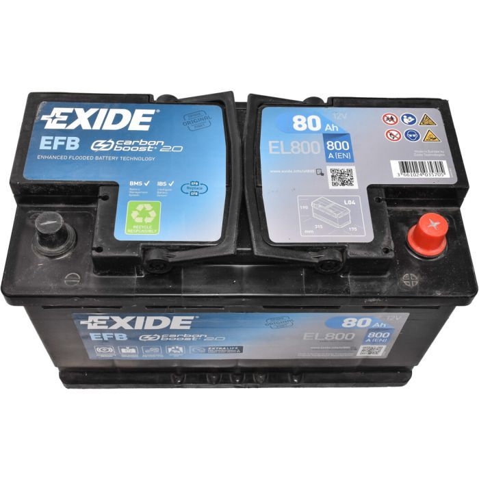 Аккумулятор автомобильный EXIDE START-STOP EFB 80A (EL800) изображение 2