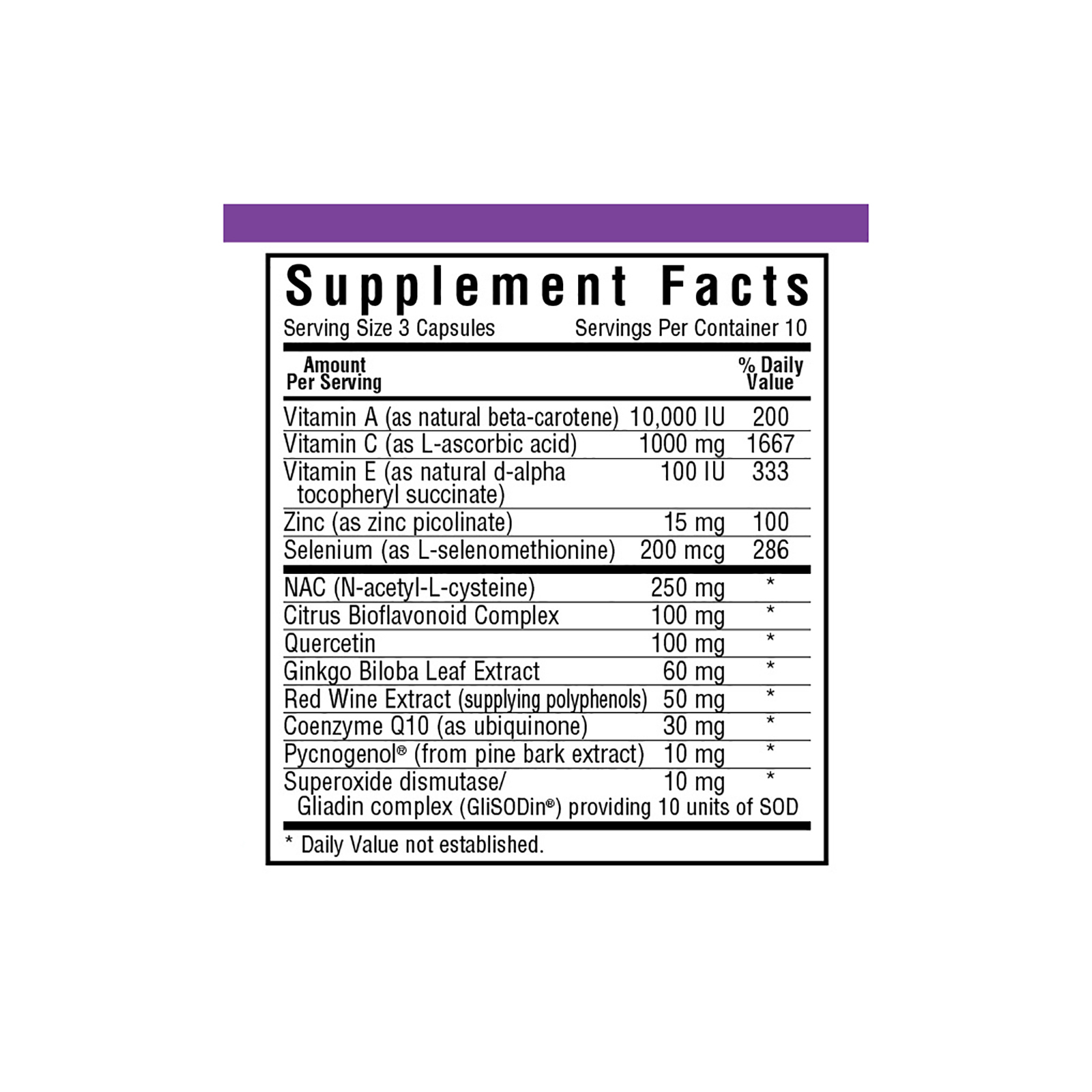 Антиоксидант Bluebonnet Nutrition Формула Супер Антиоксидантів, 30 вегетаріанських капс (BLB0324) зображення 2