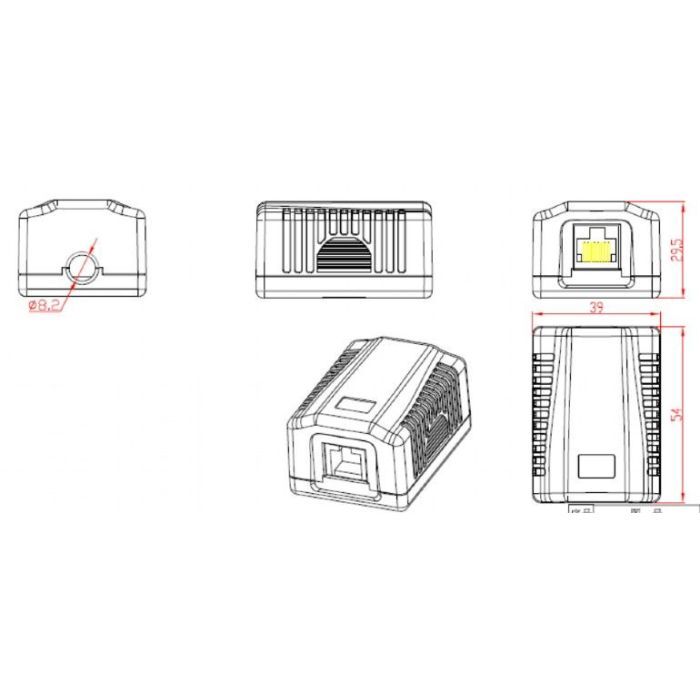 Компьютерная розетка Cablexpert RJ45x1 UTP, cat.5e (NCAC-1U5E-01) изображение 4