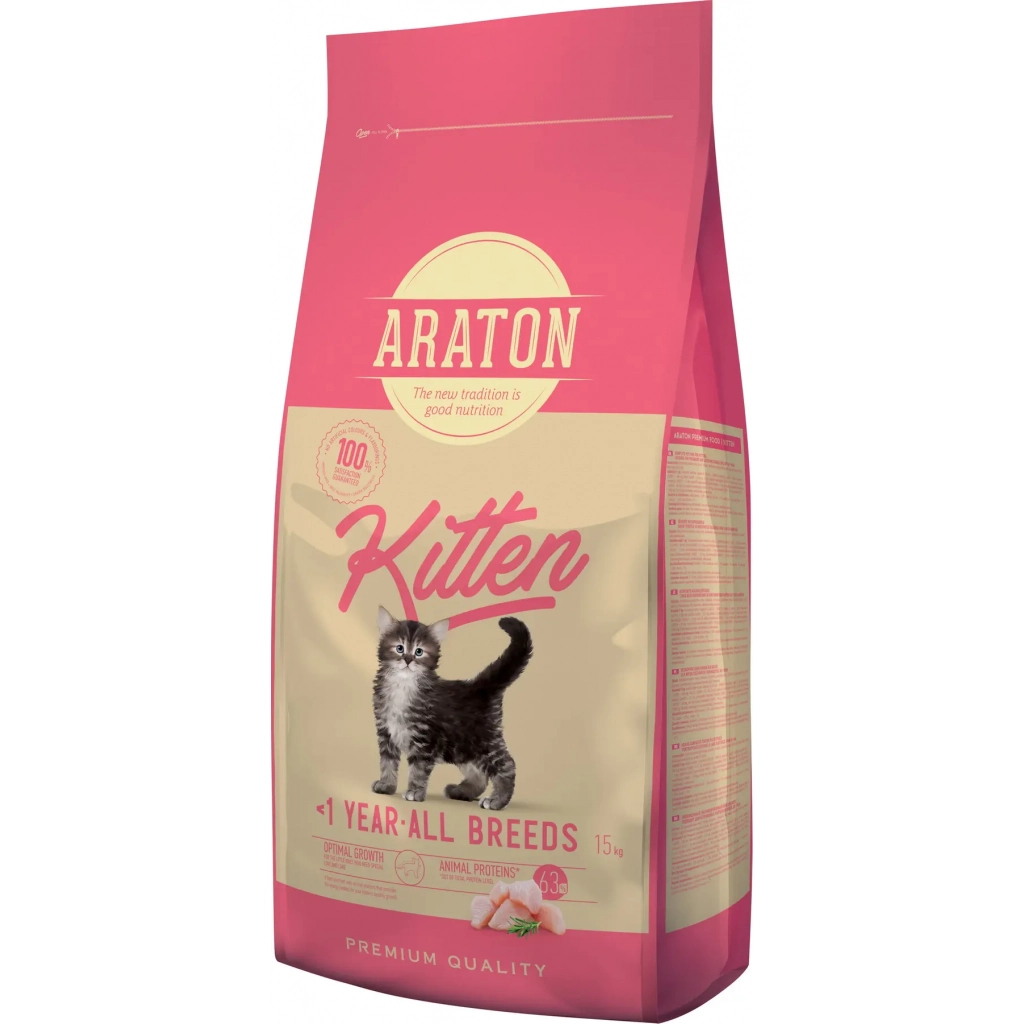 Сухой корм для кошек ARATON Kitten 15 кг (ART45645)