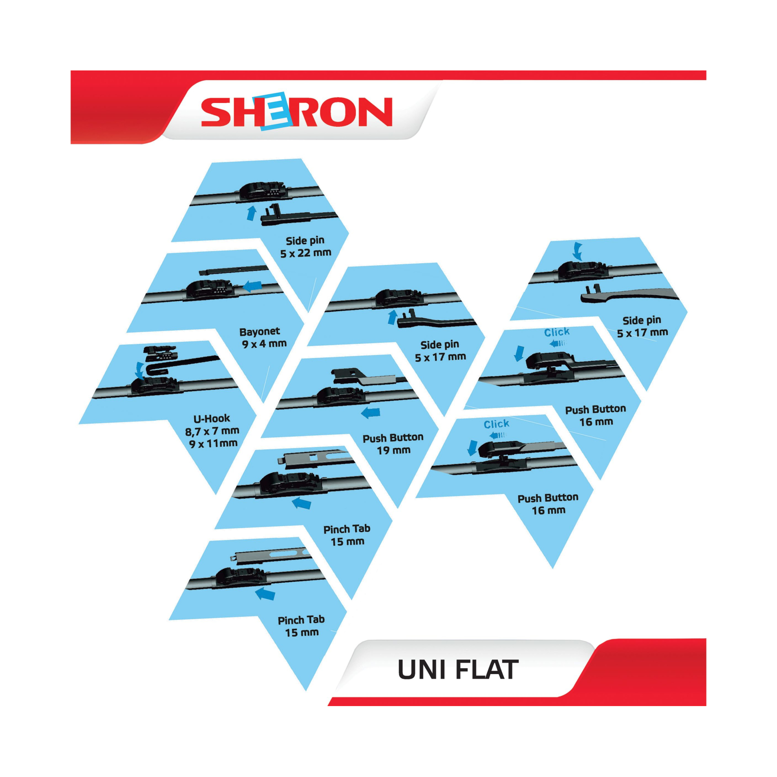 Щітка склоочисника Sheron 375 мм Uni flat (000577) зображення 4