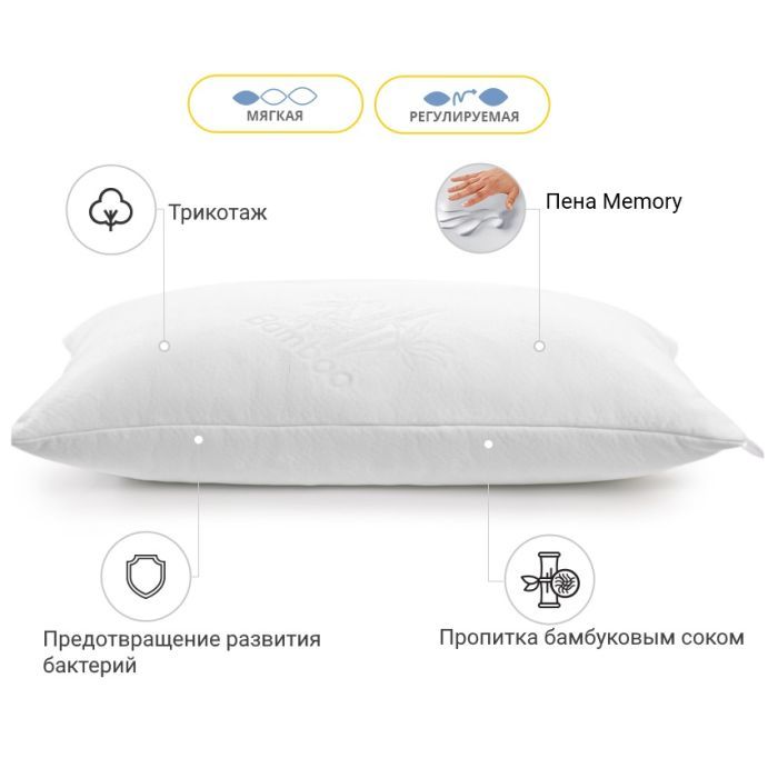 Подушка MirSon Memory №766 Julia Memory мягкая 40х60 см (2200001489394) изображение 3