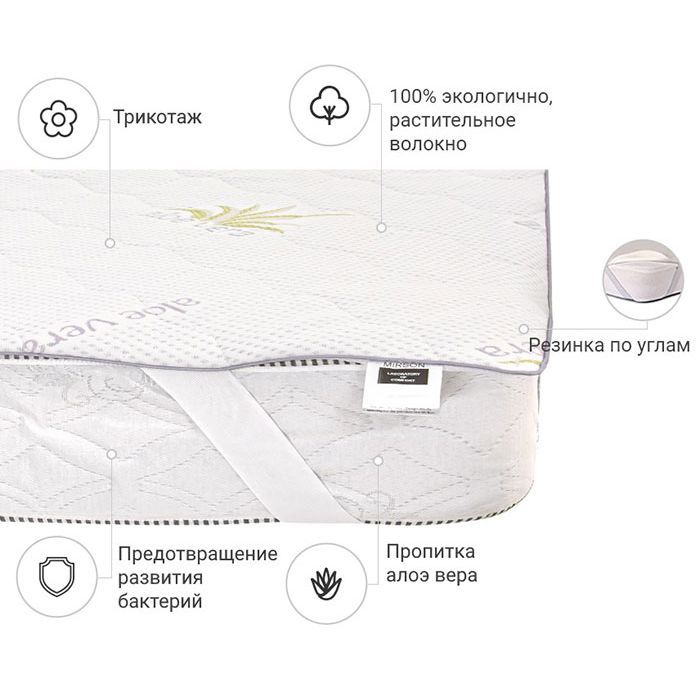 Наматрацник MirSon №1018 Alberto Cotton Aloe Vera 140х200 см (2200001500709) зображення 2