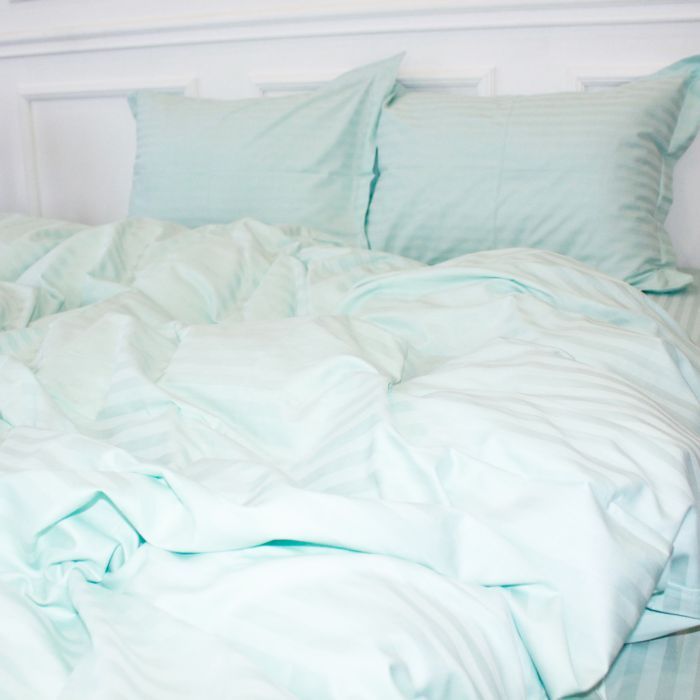 Постельное белье MirSon Satin Stripe 30-0013Azure 160х220 Семейный (2200005252437) изображение 4
