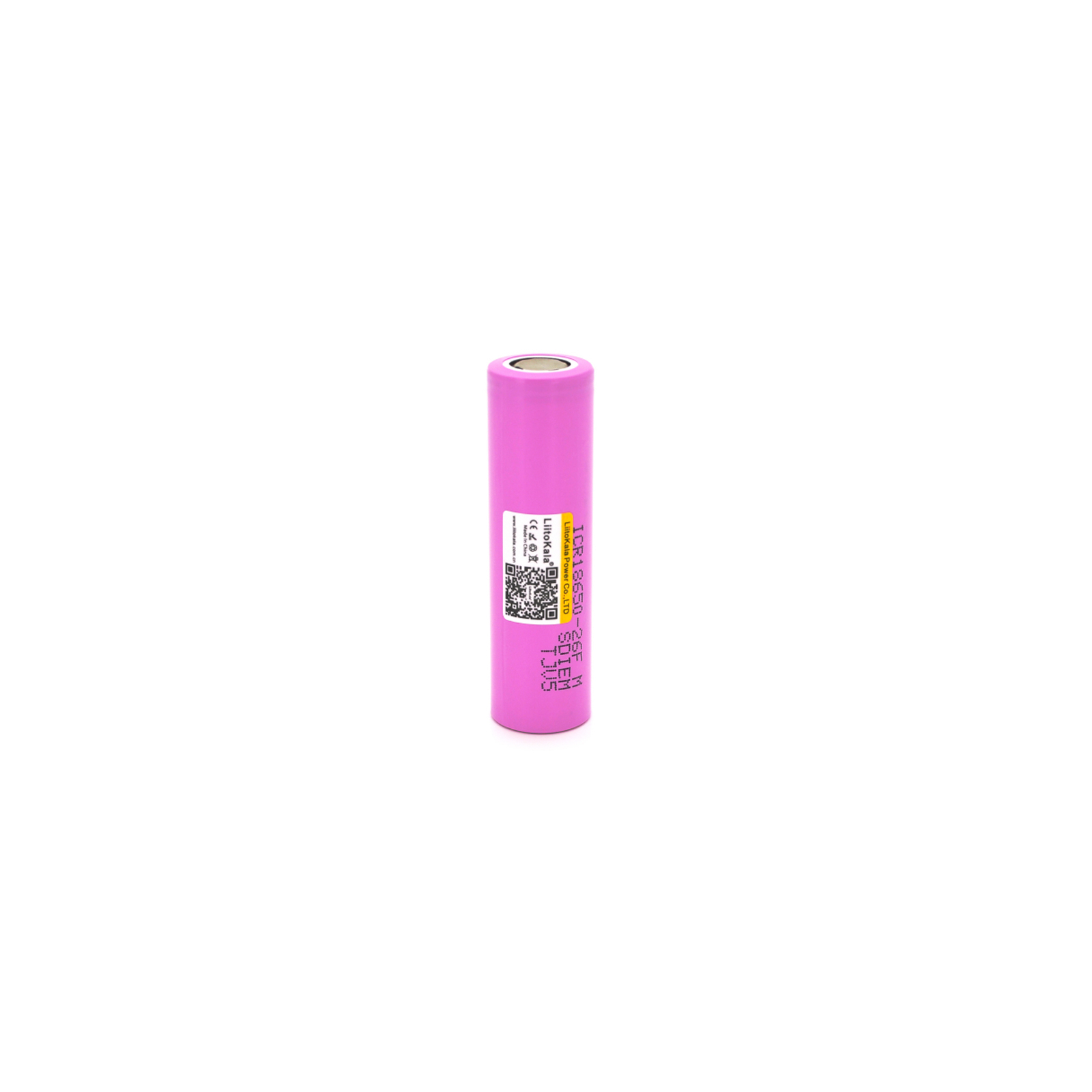 Аккумулятор 18650 Li-Ion 2600mah (2450-2650mah), 3.7V (2.75-4.2V), pink, PVC BOX Liitokala (Lii-26FM)