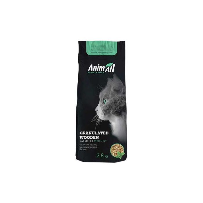 Наполнитель для туалета AnimAll Древесный с ароматом мяты 2.8 кг (138870)