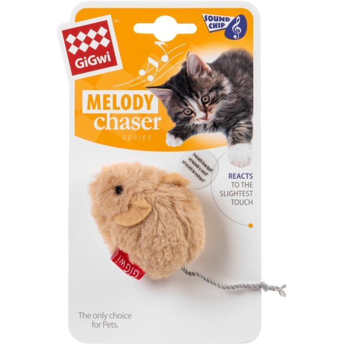 Игрушка для кошек GiGwi Melody chaser Мышка со звуковым чипом 13 см (75217) изображение 2