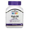 Жирные кислоты 21st Century Рыбий жир, 1000 мг, Fish Oil, 60 желатиновых капсул (CEN-21495)