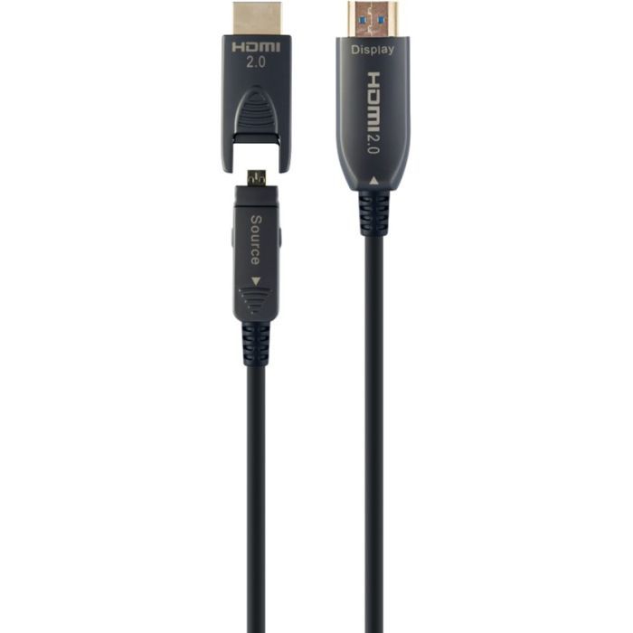 Кабель мультимедійний HDMI to HDMI 20.0m AOC V.2.0, 4K 60Hz Gold Cablexpert (CCBP-HDMID-AOC-20M) зображення 2