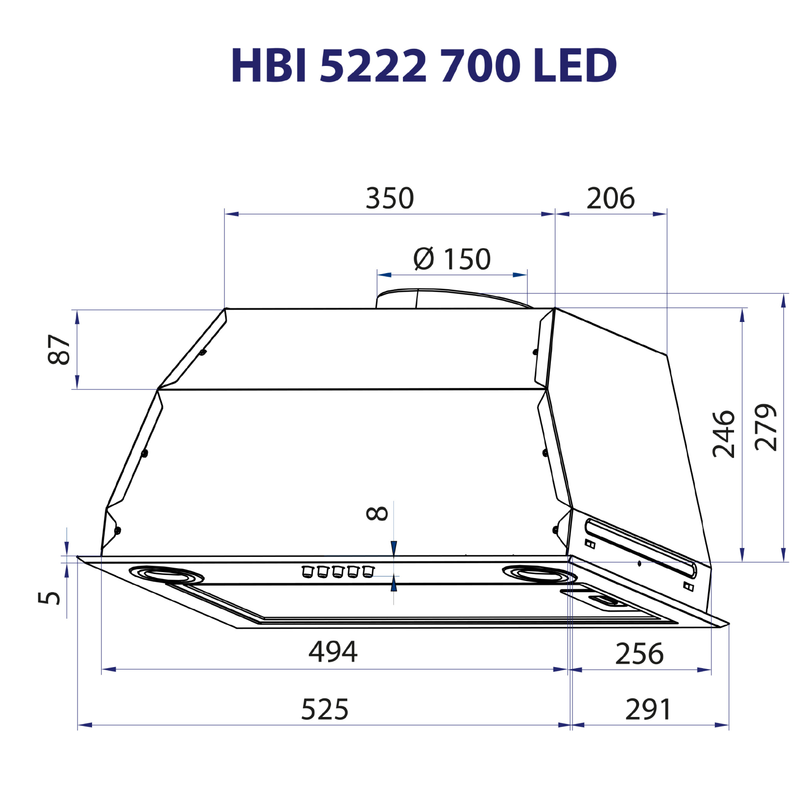 Вытяжка кухонная Minola HBI 5222 BLF 700 LED изображение 10