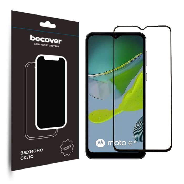Стекло защитное BeCover Motorola Moto E13 Black (708843)