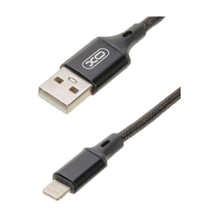 Дата кабель USB 2.0 AM to Lightning 1.0m NB143 Braided Black XO (XO-NB143i1-BK) изображение 2