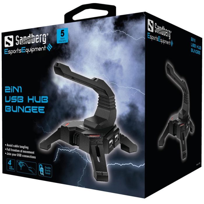 Концентратор Sandberg 2in1 USB Hub Bungee 4 port USB 2.0 AF (133-92) изображение 2