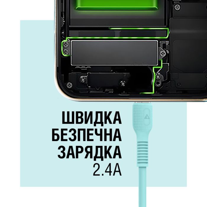 Дата кабель USB 2.0 AM to Lightning 1.2m AL-CBCOLOR-L1MT Mint ACCLAB (1283126518195) зображення 5