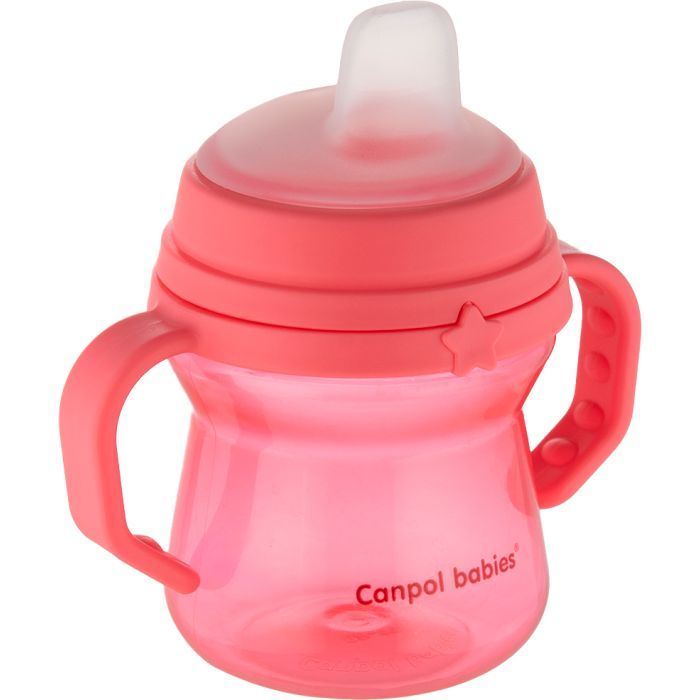 Поїльник-непроливайка Canpol babies з силіконовим носиком FirstCup 150 мл Рожева (56/614_pin) зображення 2