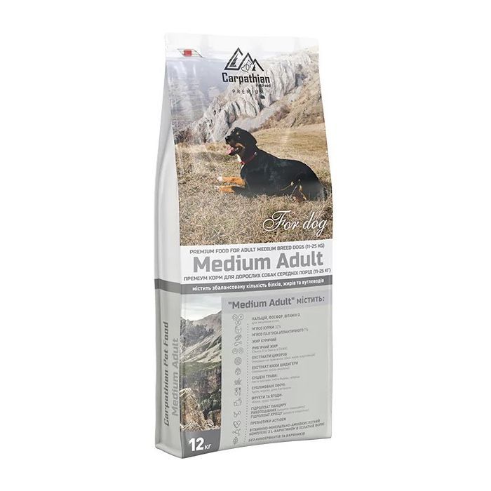 Сухий корм для собак Carpathian Pet Food Medium Adult 12 кг (4820111140695)