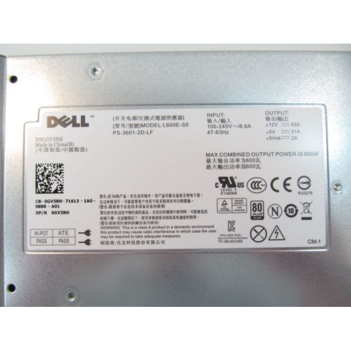 Блок питания Dell 600W H600E-S0, PS-3601-2D-LF T307M REF (# GV5NH/REF #) изображение 2