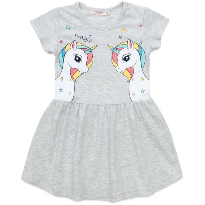Плаття дитяче POP FASHION з єдинорогом (6834-98G-gray)