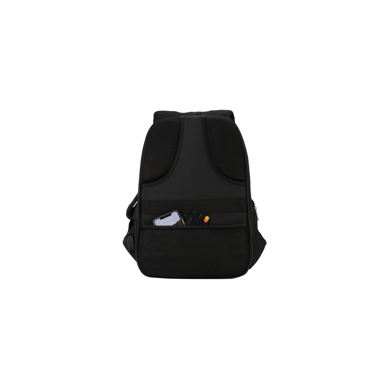 Рюкзак шкільний Optima 18.5" USB Anti-Theft унісекс 0.7 кг 16-25 л Чорний (O96917-01) зображення 2