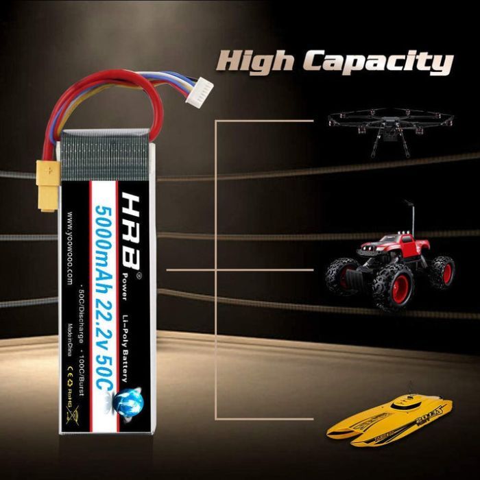 Аккумулятор для дрона HRB_ Lipo 6s 22.2V 5000mAh 50C XT60 (HR-5000MAH-6S-50C-XT60) изображение 3